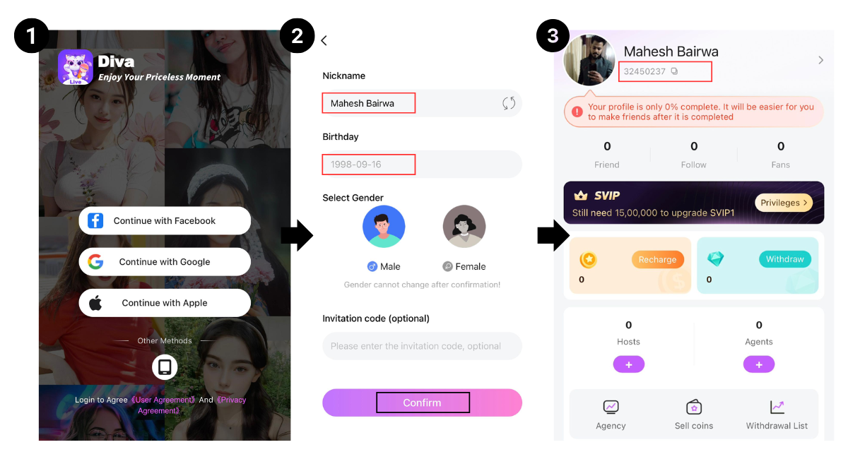 log in using your preferred method